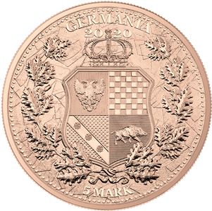 Germania 2020 5 Mark Italia and Germania  Flags 1 Oz Silver Coin