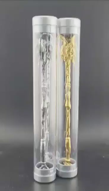 1oz .999 Fine Silver Dragon Staff Gold Gilt