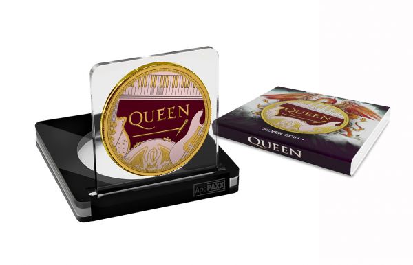 2020 Queen Rock Band Gold Gilded 1 Oz .999 Silver Coin Colorized