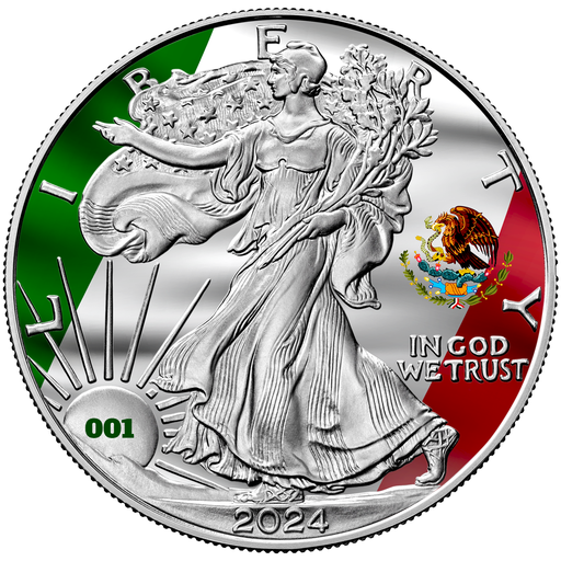 2023&2024 Mexico & U.S. Mexican Pride 2 x 1 oz Silver Coin Set