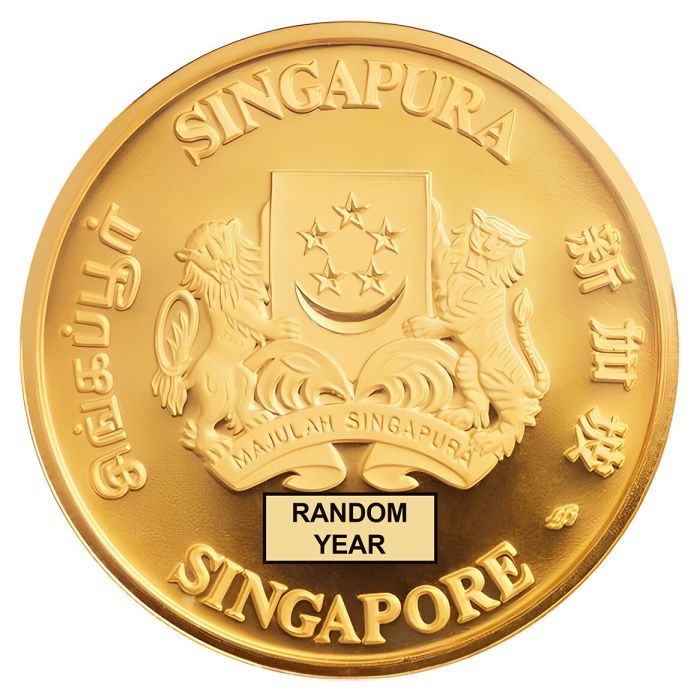 Random Year and Design 16.965 gram Singapore Lunar Series .916 Gold Coin