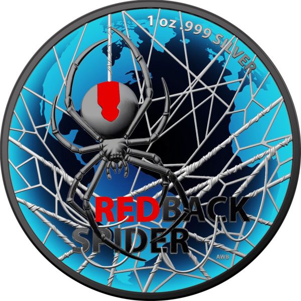 Australia 2020 1USD RedBack Spider World 1 Oz Ruthenium Silver Coin