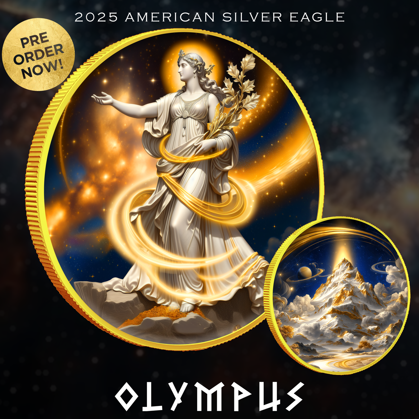 2025 Silver Eagle Olympus Edition 1oz .999 Colorized Silver Coin