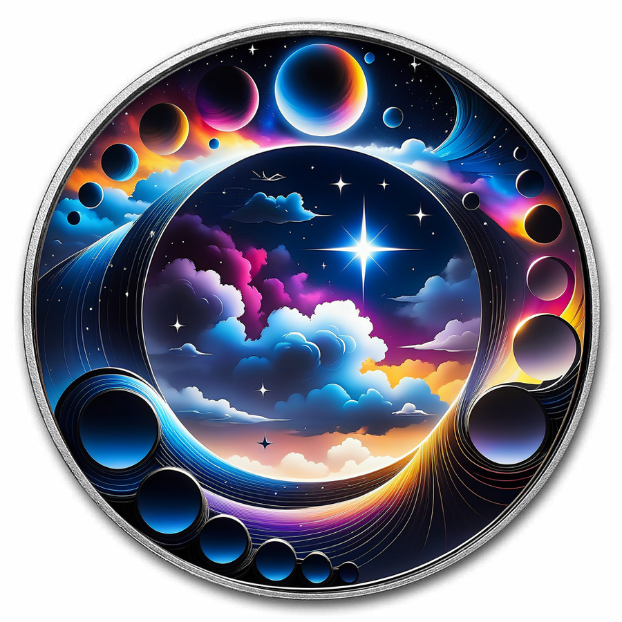 2024 Samoa Cosmic Invader .999 1oz Silver Coin Colorized