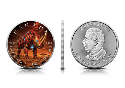 2025 Canada Maple Big Five Iron Rhino 1oz .9999 Silver