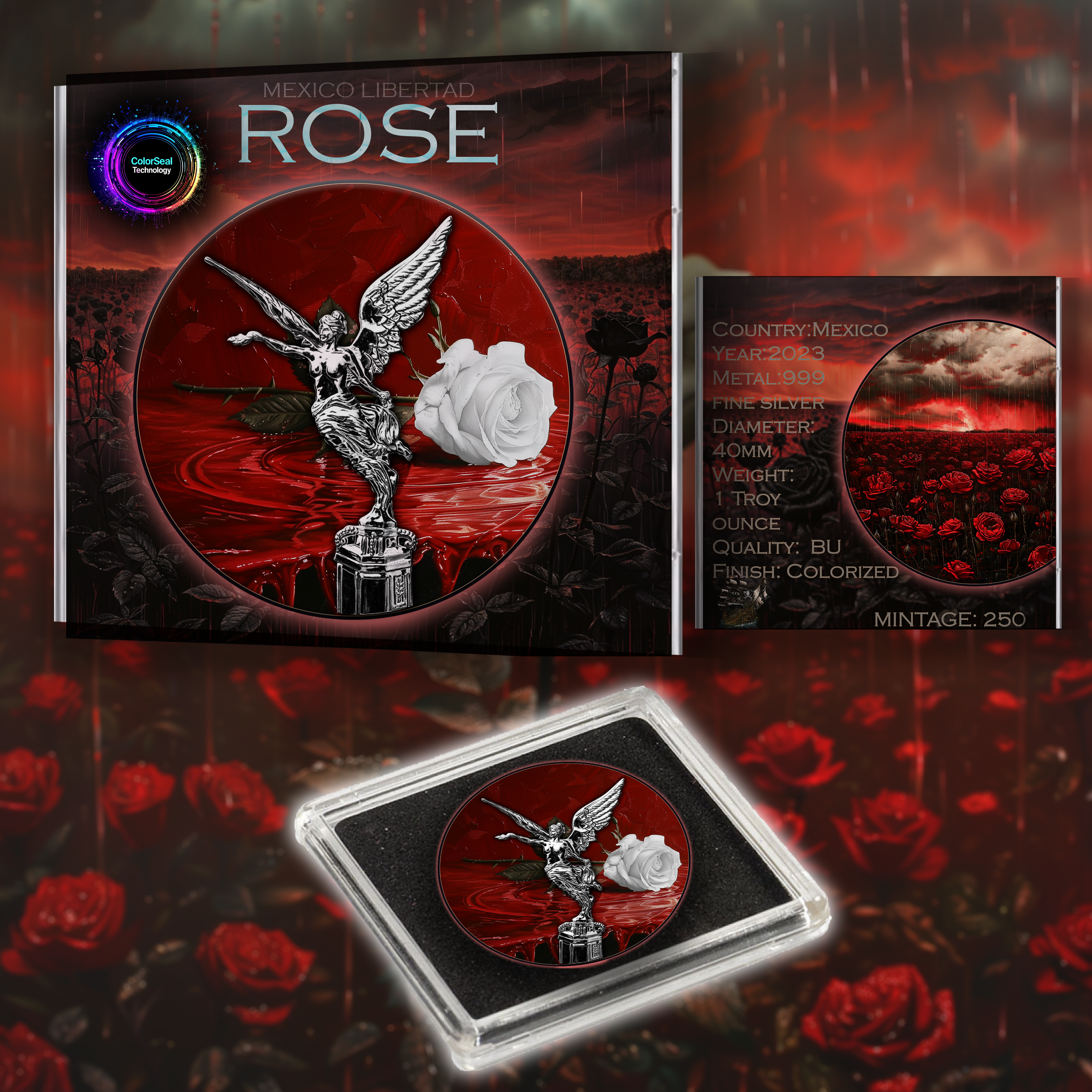 2024 Mexico Libertad 1oz .999 Silver Coin "The Rose"