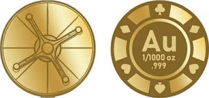 Roulette 1/1000 oz .9999 Gold Round in Card - Captain’s Chest Bullion