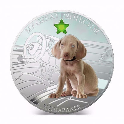 Fiji 2013 Dogs and Cats 3 My Great Protector WEIMARANER 1Oz Silver Coin