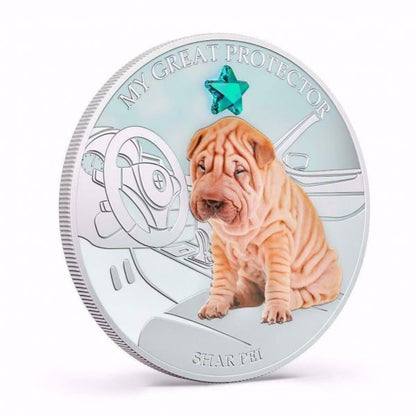 Fiji 2013 2 Dollar Dogs and Cats My Great Protector  Shar Pei 1Oz Silver Coin