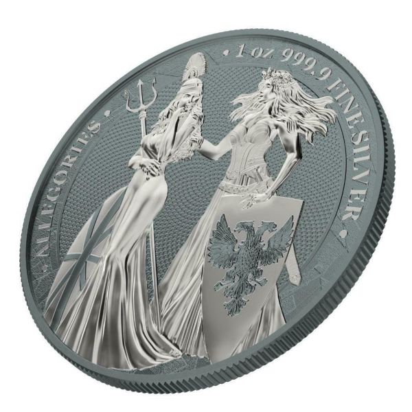 Germania 2019 5 Mark The Allegories Britannia Germania  Ash 1 Oz Silver Coin