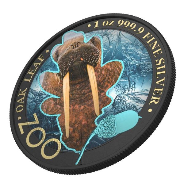 Germania 2019 5 Mark The Oak Leaf Zoo Series Walrus 1 Oz Silver Coin