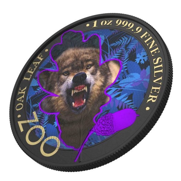 Germania 2019 5 Mark The Oak Leaf Zoo Series Wolf 1 Oz Silver Coin