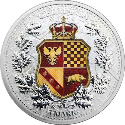 Germania 2019 5 Mark Germania and Britannia Silver and Color 1 Oz Silver Coin