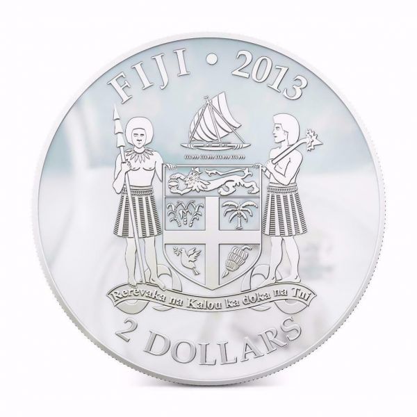 Fiji 2013 2 Dollar My Great Protector The Boxer Dogs and Cats 1Oz Silver Coin