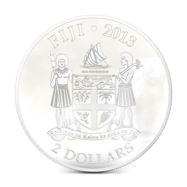 Fiji 2013 2 Dollar Dogs and Cats Fluffy Cat Somali 1oz Silver Coin
