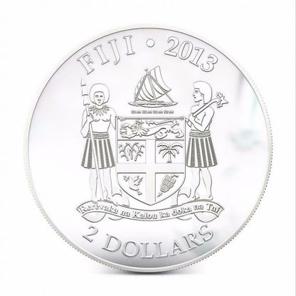 Fiji 2013 2 Dollar Dogs And Cats Super Cat Sphynx 1oz Silver Coin