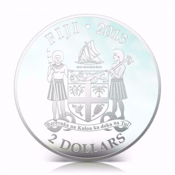 Fiji 2013 2 Dollar Dogs and Cats Super Cat Siamese 1Oz Silver Coin