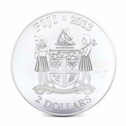 Fiji 2013 2 Dollar Dogs and Cats Cat Felis Margarita 1oz Silver Coin