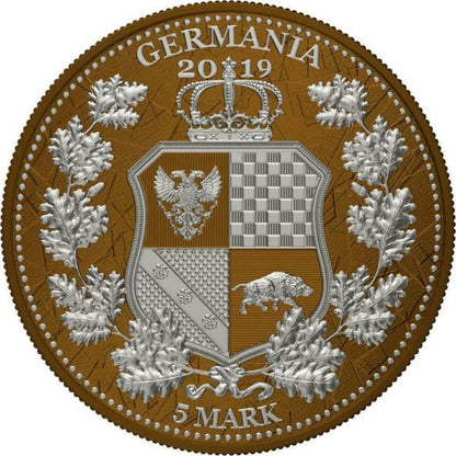 Germania 2019 5 Mark The Allegories Britannia Germania  Caramel 1 Oz Silver Coin