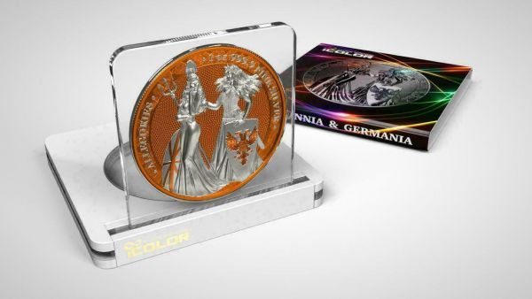 Germania 2019 5 Mark The Allegories Britannia Germania- Orange 1 Oz Silver Coin