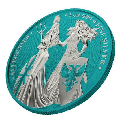 Germania 2019 5 Mark The Allegories Britannia Germania Sea Wave 1 Oz Silver Coin