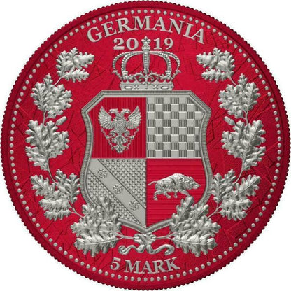 Germania 2019 5 Mark Columbia & Germania i Color Cardinal 1 Oz Silver Coin