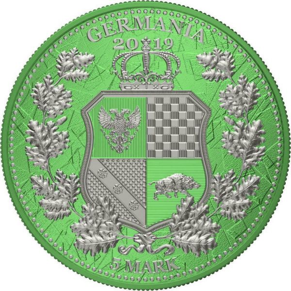 Germania 2019 5 Mark Columbia and  Germania i Color Mantis 1 Oz Silver Coin