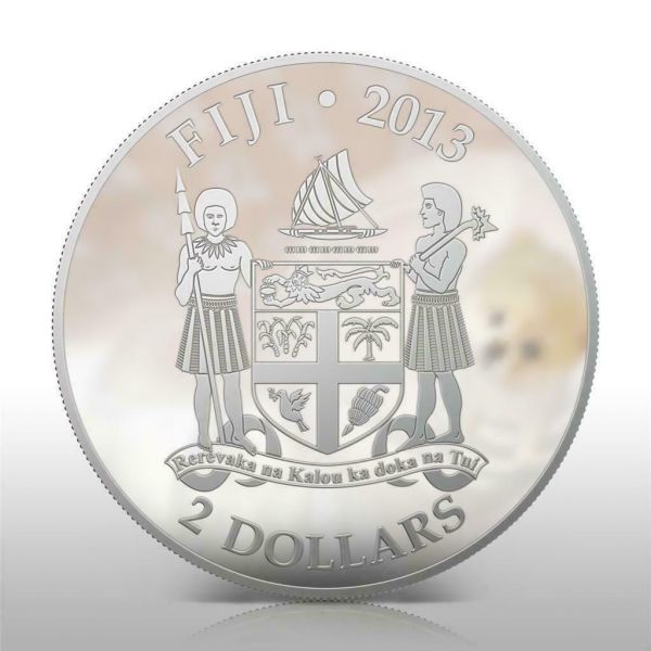 Fiji 2013 2 Dollar Pomeranian My Little Puppy Dogs And Cats 1oz Silver Coin