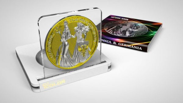 Germania 2019 5 Mark The Allegories Britannia Germania Yellow 1 Oz Silver Coin