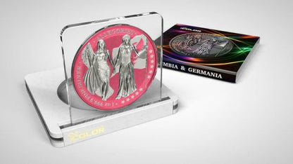 Germania 2019 5 Mark Columbia  Germania i Color  Brink Pink 1 Oz Silver Coin
