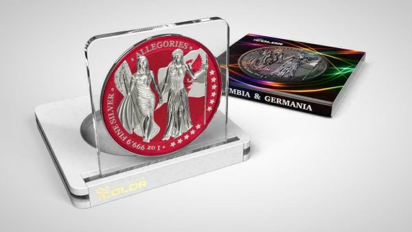 Germania 2019 5 Mark Columbia & Germania i Color Cardinal 1 Oz Silver Coin
