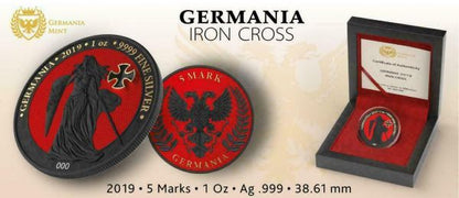 Germania 2019 5 Mark GERMANIA Iron Cross 1 Oz Silver Coin