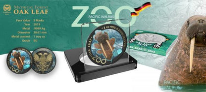 Germania 2019 5 Mark The Oak Leaf Zoo Series Walrus 1 Oz Silver Coin