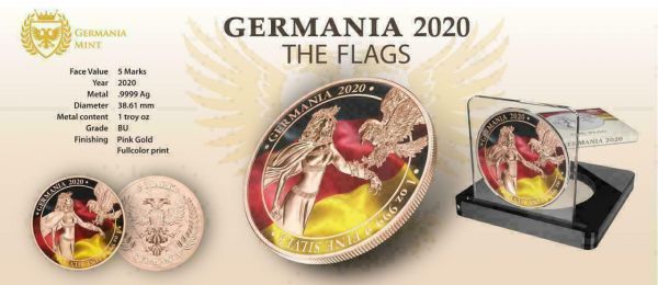 Germania 2020 5 Mark Germania - The Flags - 1 Oz Silver Coin