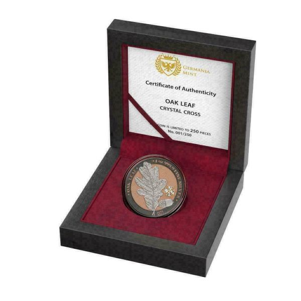 Germania 2019 5 Mark OAK LEAF Crystal Cross 1 Oz Silver Coin
