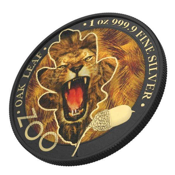 Germania 2019 5 Mark The Oak Leaf  Zoo Series  Lion 1 Oz Silver Coin