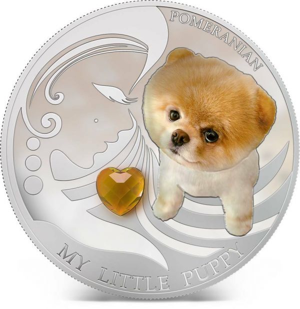 Fiji 2013 2 Dollar Pomeranian My Little Puppy Dogs And Cats 1oz Silver Coin