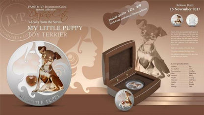 Fiji 2013 2 Dollar Dogs And Cats Little Puppy Toy Terrier 1oz Silver Coin