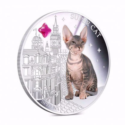 Fiji 2013 2 Dollar Dogs And Cats Super Cat Sphynx 1oz Silver Coin