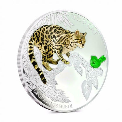 Fiji 2013 2 Dollar Dogs and Cats Wild Cat LEOPARDUS 1Oz Silver Coin