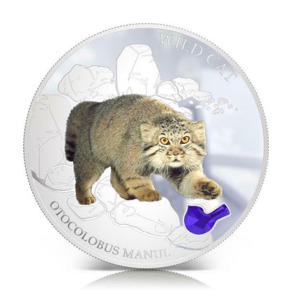 Fiji 2013 2 Dollar Dogs and Cats Wild Cat Otocolobus Manul 1Oz Silver Coin