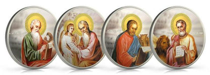 Niue 2011 2usd  Orthodox Shrines  The Evangelists 4 by 1 Oz Silver Proof Coin Set