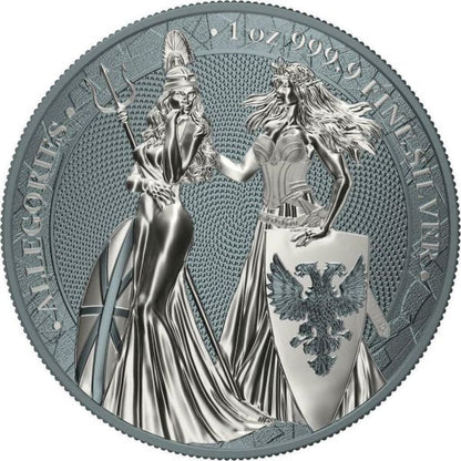 Germania 2019 5 Mark The Allegories Britannia Germania  Ash 1 Oz Silver Coin