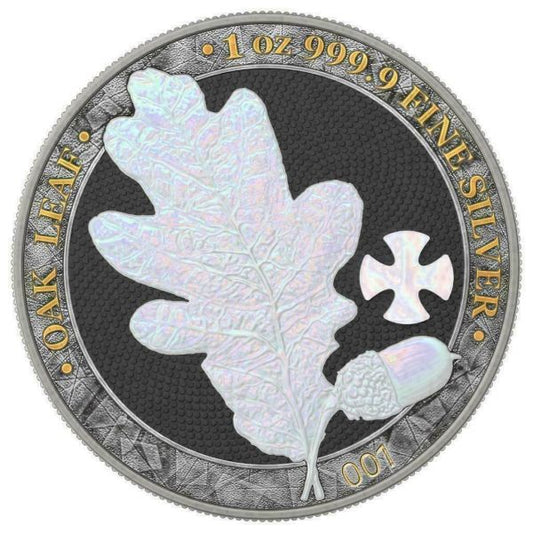 Germania 2019 5 Mark OAK LEAF Pearl Cross 1 Oz Silver Coin