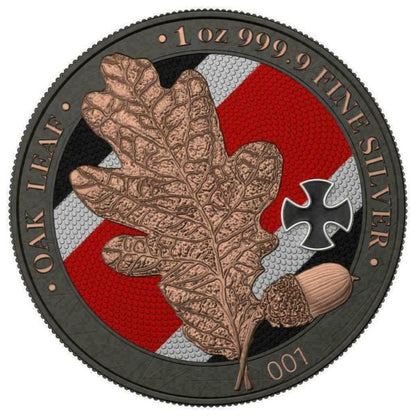 Germania 2019 5 Mark OAK LEAF Iron Cross 1 Oz Silver Coin
