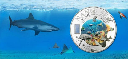 Cook Islands 2014 10usd NANO SEA Dive Into The Blue Planet 50g Silver Proof Coin