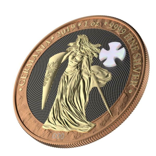 Germania 2019 5 Mark GERMANIA Pearl Cross 1 Oz Silver Coin