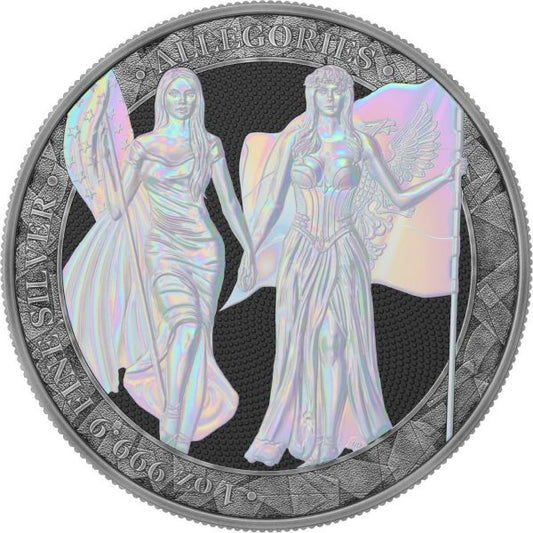 Germania 2019 5 Mark Columbia and Germania Pearl Holo 1 Oz Silver Coin