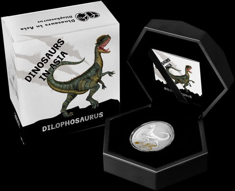 Dinosaurs in Asia: Dilophosaurus 2023 Samoa 1oz Silver Coin