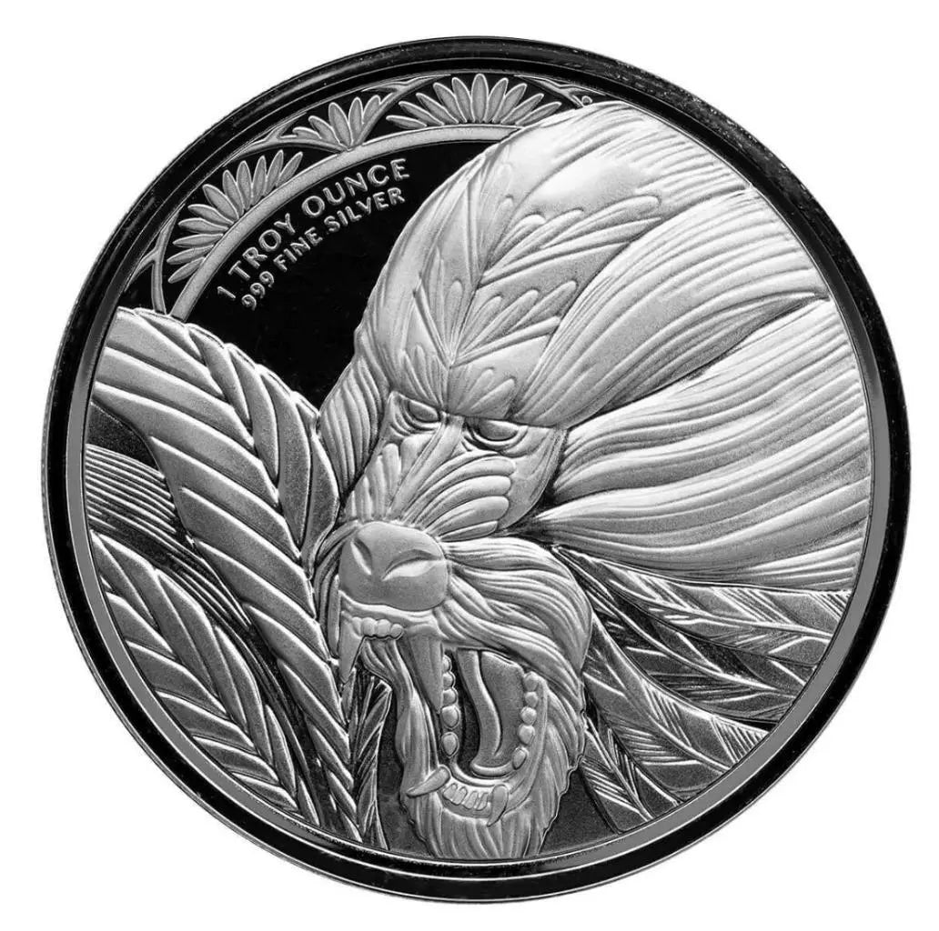 2022 Cameroon Mandrill Monkey Silver .999 Coin 1 Oz.